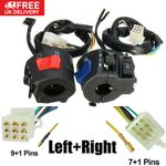 Universal 22mm 7/8" Motorcycle Handle Bar Switch Gear Light Indicator Control UK