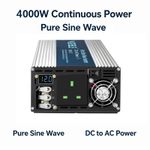 4000W Pure Sine Wave Inverter 12V DC to 240V AC power converter home RV CAMP CAR