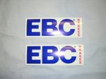 EBC Decals x 2. Size 5 3/4" x 2".. Original. New,(b