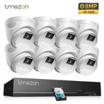 8MP 4K POE CCTV Camera System NVR 2TB Dome Security Camera Audio Outdoor Home