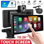 10.26" DVR With Cam Touch Screen Car Stereo Portable Apple Carplay Android Auto