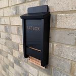 Black Wooden Bat House Box for Roosting Nesting Nest Habitat