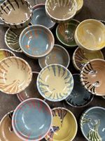 Rustic Romanian Glazed Terracotta Small Dipping  Bowls ( 10cm Diameter )