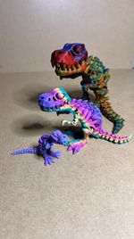 3D Printed Articulated Dinosaur Skeletons, T-Rex  | Flexi Fidget Toy |
