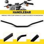 Motorbike Handlebars Fat Bars Streetfighter 28mm Centre Tapered to 22mm BLACK