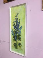 Retro Floral Painting With Wooden Frame