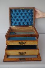 Antique Victorian Wooden Jewellery / Sewing Box R2081