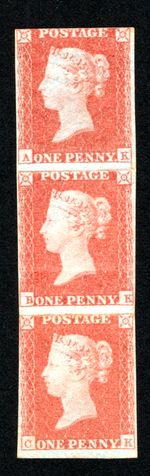 QV MINT 1D RED STRIP FULL GUM COUPLE OF CREASES.