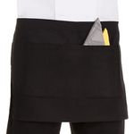 Half Size Waist Apron Bar Waiter Waitress Cafe Pub Restaurant with 2 Pockets.