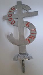 The Salvation Army:  flagpole chromed brass topper / finial (Vintage)