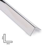 External Corner Finishing Trim Chrome / Silver - 20mm Angle - 5 x 50cm Lengths