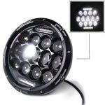 Black Motorcycle LED headlight Round High Low Beam Headlight Slim Cafe Racer