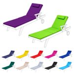 Outdoor Sun Lounger Cushions Foldable Water Resistant Garden Sunbed Seat Pads