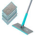 Beldray Anti-Bac Clip-to-Grip Floor Mop, 360° Swivel, Hygienic Handle, 6 Cloths