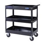 SGS Service Trolley Cart 3 Tier Tub Shelves, Steel, Tool Mobility For Workspace