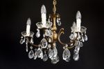 antique French chandelier Ceiling Light brass crystal restored