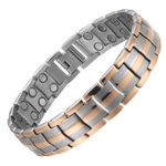 Silver Rose Titanium Power Magnetic Bracelet - Strong Powerful Chronic Pain Mags