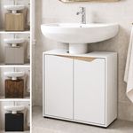 2 Door Full Pedestal Under Sink Basin Vanity Cabinet Wooden Bathroom Cupboard