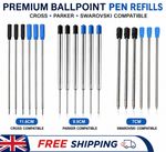 Ballpoint Pen Refills Black Blue Compatible with Parker Cross Ink 8513 UK