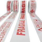 Warning Tapes (48mm x 66m) Low Noise Packing Tape for Parcels/Caution/Packaging