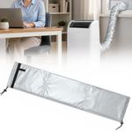 Silver Fabric Air Conditioner Hose Insulation Cover Adjustable Length Dustproof