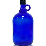 Blue Glass Bottle 2 Liters Storage Container, Handle Bottle