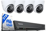 Reolink 12MP Dome CCTV System 8CH NVR 2TB HDD with 4 Cameras 2 Way Audio
