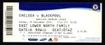 Chelsea v Blackpool 2010-2011 Premier League Ticket 19/09/2010