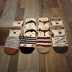 Non-Slip Cotton Animal Striped Ankle Socks 4 Pairs One Size Multicolour
