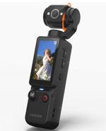 W&O Portable 2.5K Vlogging Camera with 180° Rotating Lens, Pocket Body Black 