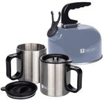 Valiant Portable Blue Camping Kettle with Mugs | Insulated | Lightweight