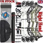 RH Archery Compound Bow Let off75% 30-70lbs & Carbon Arrows Set Hunting Shooting