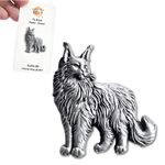 Maine Coon Cat Pewter Pin Badge Gentle Giant Coat Bag Lapel Jewellery Card Gift