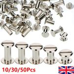 10-50Pcs Belt Screws Chicago Screws Metal Connection Screw Leather Rivet Set UK