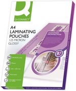 Q-Connect A4 Laminating Pouches 125 Micron x2 250 Micron Pack 100 KF04116