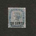 CEYLON ~ SG 190 ~ 28c on 32c Slate  ~ Wmk Crown CA Perf 14 ~ MH