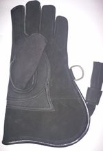 Falconry Glove Triple Skin Nubuck Leather 12", 3 Layer, (Charcoal Black) P# 7284