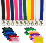 Plain Lanyard Neck Strap metal clip Lanyard With ID Badge Card Holder - FREE P&P