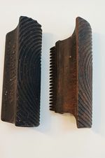 2x Vintage GRAINETTE 1930s rubber wood graining tool paint comb effect