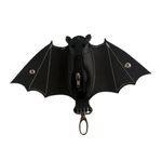 Leather Bat Coin Purse Handmade Gothic Bat Zippered Coin Holder with Wings