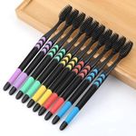 10Pcs Packed Soft Bristle Bamboo Charcoal Black Hair Ultra-Fine Beauty Adults To