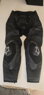 Alpinestars Missile Leather Motorcycle Trousers - EU 50 / USA/UK 34 Black