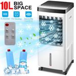 10L Mobile Air Cooler Fan Evaporative Portable Ice Cooling Humidifier W/ Remote