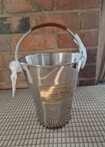 Laurent Perrier Stainless Steel Ice Bucket for Champagne Leather Handle Brand Ne