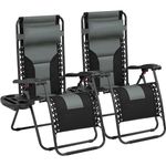 2PCS Zero Gravity Chair Soft Padded Reclining Sun Lounger Folding Outdoor