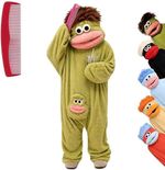 Kids Adults Big Mouth Monster Funny Fleece Plush Pyjamas Pjs Jumpsuit Halloween