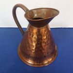 Lovely Antique Hammered Copper Harvest Jug / Pitcher Dovetail Seam
