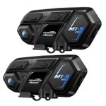 2x M1-S Pro Motorcycle Intercom Bluetooth Helmet Headset 2000M for 10 Riders