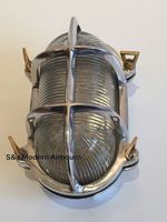 Industrial Bulkhead Light Wall Ceiling Retro Old Marine Aluminium Oval Vintage