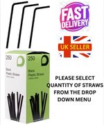 6mm Wide 210mm Long Black Bendy Flexi Straws For Any Occasion Bundle Offers UK